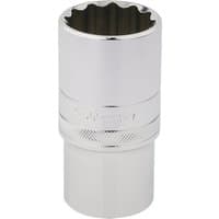 Silver Draper Expert HI-TORQ 12 Point Deep Socket, 1/2" Sq. Dr., 30mm with knurled grip and polished finish