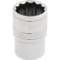 Silver Draper Expert HI-TORQ 12 Point Socket, 1/2" square drive, 3/4" size, with knurled grip and polished finish.