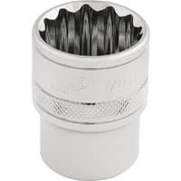 Silver Draper Expert HI-TORQ 12 Point Socket, 1/2" square drive, 7/8" size, with knurled grip and polished finish.