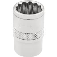 Silver Draper Expert 12-point socket, 3/8" square drive, 13mm, with knurled band for grip.