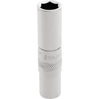 Silver Draper Expert deep socket, 1/4" square drive, 8mm, with knurled grip and HI-TORQ 6-point design.