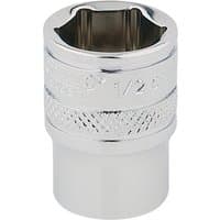 Silver Draper Expert HI-TORQ 6 Point Socket, 1/4" Sq. Dr., 1/2" with knurled grip and polished finish