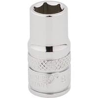 Silver Draper Expert 6-point socket, 1/4" square drive, 9/32" size, with knurled grip and engraved branding.