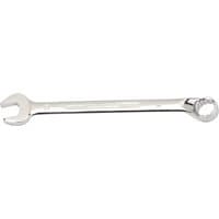 Silver Draper Expert 23mm combination spanner with open and ring ends, polished chrome finish.