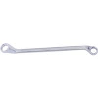 Silver Draper Expert deep offset ring spanner, 16 x 17mm, with angled ends and polished finish.