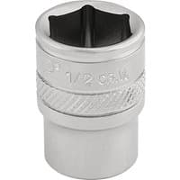 Silver Draper Expert 1/4" square drive socket, 1/2" size, with knurled grip and engraved markings.