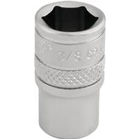 Silver Draper Expert socket, 1/4" square drive, 3/8" size, with knurled grip and engraved markings.