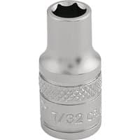 Silver Draper Expert 7/32" socket with knurled grip and square drive end.