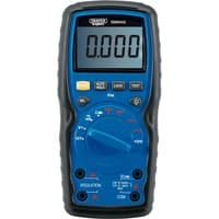 Blue Draper Expert insulation resistance meter with digital display and rotary dial for settings.