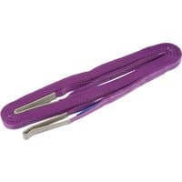 Purple Draper Expert load sling, 2m x 50mm, with reinforced ends, designed for 1-tonne capacity.