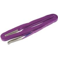 Purple Draper Expert load sling, 5m x 50mm, 1 tonne capacity, with reinforced loops at each end.