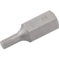 Spline M5 x 30mm insert bit, silver, hexagonal base, textured grip, by Draper Expert for mechanic's bit sets.