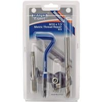 Draper Expert Metric Thread Repair Kit, M10 x 1.5, includes blue handle, drill bit, and inserts in clear packaging.