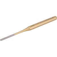 Gold and silver octagonal parallel pin punch, 4 x 150mm, with a tapered handle by Draper Expert.