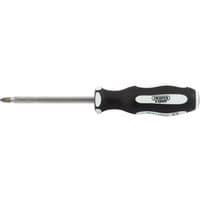 Draper Expert screwdriver with black soft grip handle, silver shaft, and PZ TYPE tip, size No.2 x 100mm.
