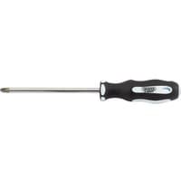 Black and silver Draper Expert PZ TYPE screwdriver with soft grip handle, No.3 x 150mm shaft.