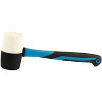 Draper Expert rubber head mallet with blue and black fibreglass shaft, 800g/32oz, white striking face.