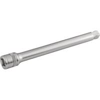 Silver Draper Expert wobble extension bar, satin chrome finish, 3/8" square drive, 150mm length, knurled grip end.