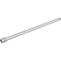 Satin chrome wobble extension bar, 3/8" square drive, 300mm length, sleek silver finish, by Draper Expert.