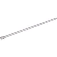 Satin chrome wobble extension bar, 3/8" square drive, 450mm length, sleek silver finish by Draper Expert.