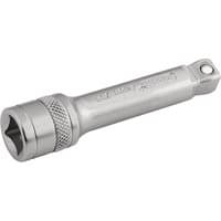 Satin chrome wobble extension bar, 3/8" square drive, 75mm length, textured grip, by Draper Expert.