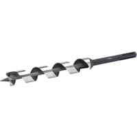 Black Draper Expert SDS+ auger bit, 230 x 22mm, with spiral flutes and pointed tip for drilling.