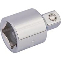 Silver Draper Expert socket converter, 3/4 inch female to 1/2 inch male, with polished finish and square drive end.