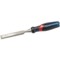 Draper Expert chisel with soft grip handle, 19 x 140mm, featuring a bevel edge and durable metal blade.