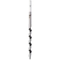 "Draper Expert 8mm auger bit, silver with black spiral flutes and hex shank for wood drilling"