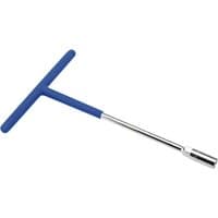 T-shaped socket wrench with blue handle and silver 12mm socket by Draper Expert.