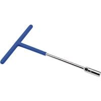 T-shaped socket wrench with blue handle and 13mm chrome socket by Draper Expert.