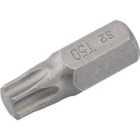 Silver Draper TX-STAR 10mm insert bit with hexagonal base and engraved T50 marking.