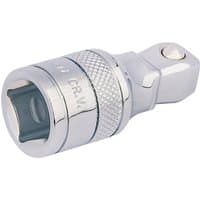 Silver Draper Expert wobble extension bar, 1/2" square drive, 50mm length, with knurled grip and polished finish.