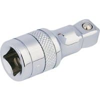 Silver Draper Expert wobble extension bar, 3/8" square drive, 45mm length, with knurled grip and polished finish.