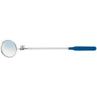 Draper inspection mirror with 370mm fixed shaft, round reflective surface, and blue handle.