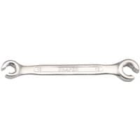 Silver Draper flare nut spanner with open ends, sizes 10mm and 12mm, engraved with brand name.