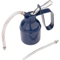 Blue Draper Force Feed Oil Can, 200ml, with flexible spout, metal trigger, and ergonomic handle.