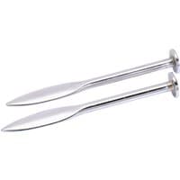 Silver Draper Forge Steel Line Pin Set, 160mm, with pointed ends and flat circular heads, sleek and polished finish.