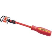 Red Draper insulated slot screwdriver, 8 x 150mm, with yellow accents and ergonomic handle.