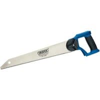 Draper handsaw, 345mm, 7tpi, silver blade, blue and black ergonomic handle.