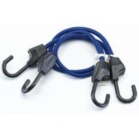 Blue Draper heavy duty bungees, 600mm, pack of 2, with black plastic hooks and durable elastic cords.