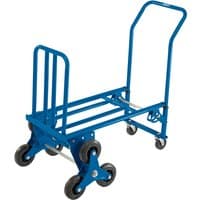 Blue Draper heavy duty stair climbing sack truck with triple wheel design and sturdy metal frame.
