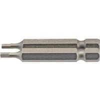 Draper hexagonal insert bit, 2.5mm, 1/4" hex, 50mm long, silver, pack of 2, with engraved markings.
