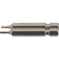 Hexagonal steel insert bit, 2mm, 1/4" hex shank, 50mm long, silver finish, by Draper, pack of 2.