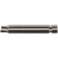 Draper hexagonal insert bit, 4mm, 1/4" hex, 75mm long, silver steel, pack of 2 with engraved branding.