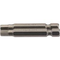 Draper 5mm hexagonal insert bit, 1/4" hex shank, 50mm long, metallic finish, pack of 2.