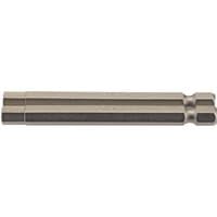 Draper hexagonal insert bit, silver, 6mm, 1/4" hex, 75mm long, pack of 2, with grooved cylindrical design.