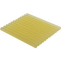 Pack of 12 translucent yellow Draper hot melt glue sticks arranged in parallel rows.