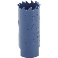 Blue Draper HSS bi-metal holesaw blade, 21mm diameter, with jagged cutting edge and embossed text.