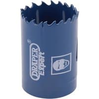 Blue Draper HSS bi-metal holesaw blade, 35mm, with sharp teeth and logo on the side.